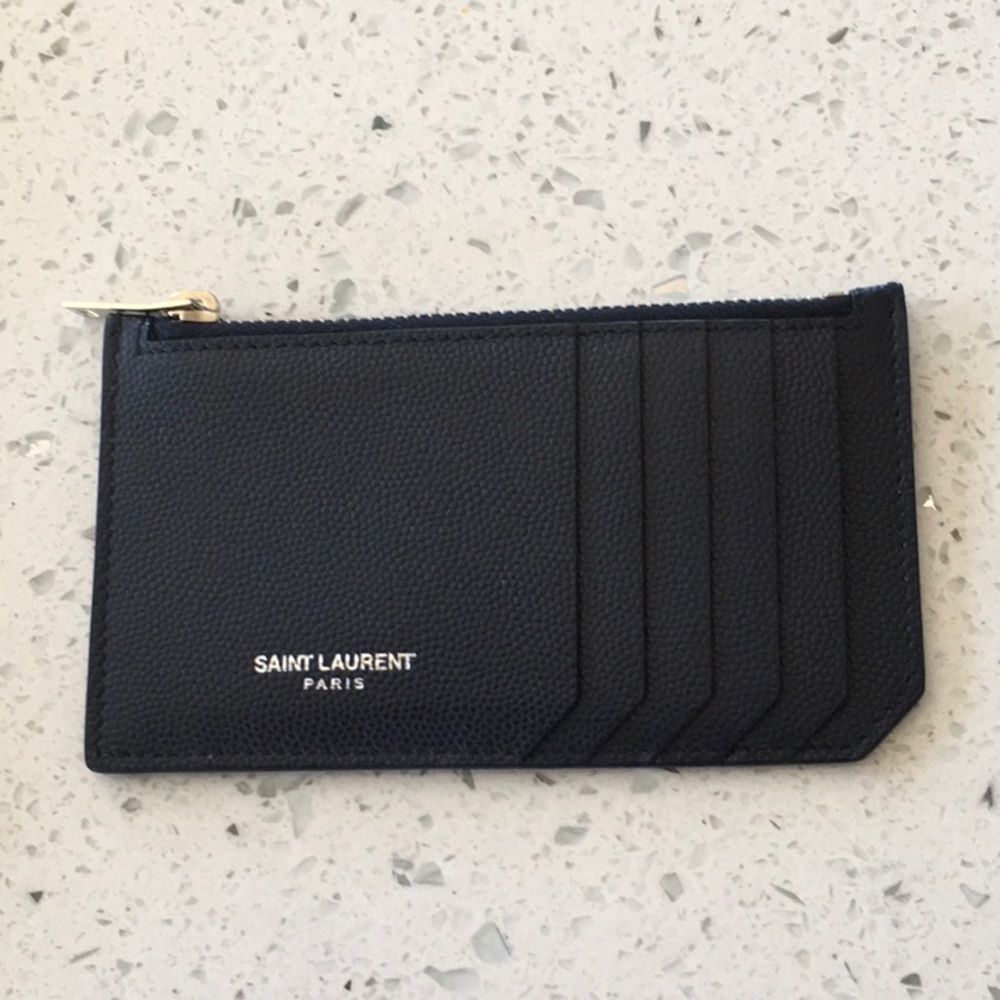 Saint Laurent card case deep marine